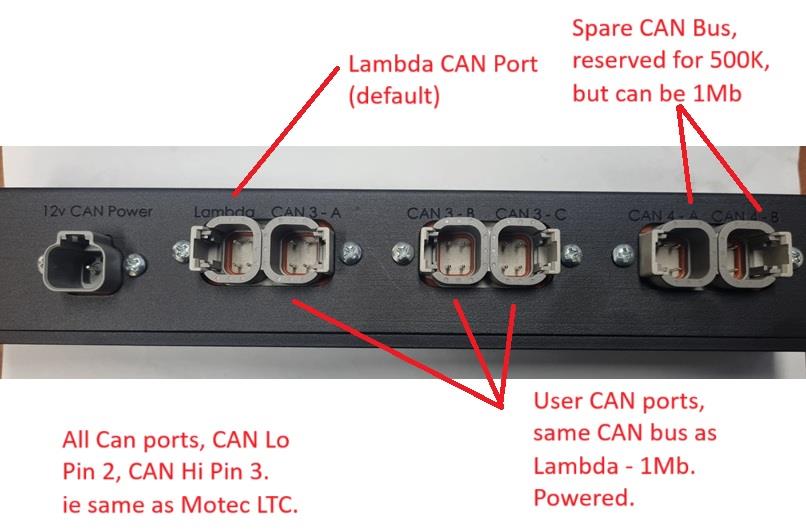 CAN Hub ports on the dyno cabinet