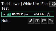 CSV export button on a paused test