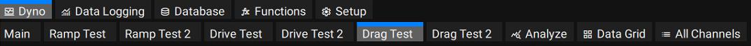 Drag Test tab